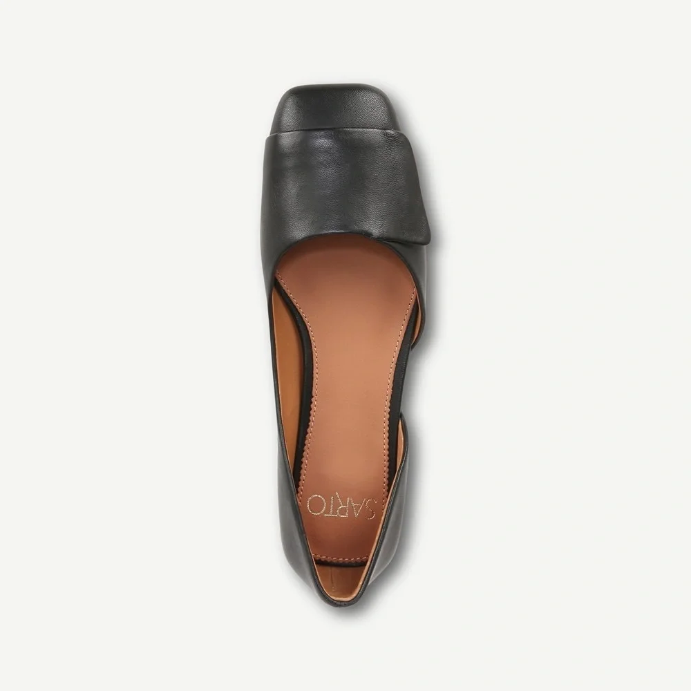 Franco Sarto‎ Elegant Black Tracy Leather Flats Size 7 EUC